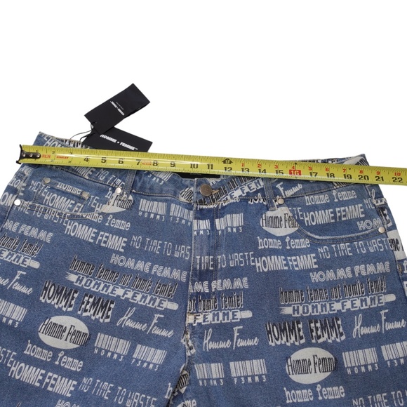 Homme + Femme Denim Pants Logo Print Jeans Size 40 NWT - Picture 4 of 10